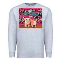 Heather Grey be mine valentine's day pigs Premium Sweatshirt - Jasminsmagicworld