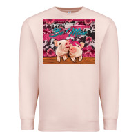Pale Pink be mine valentine's day pigs Premium Sweatshirt - Jasminsmagicworld