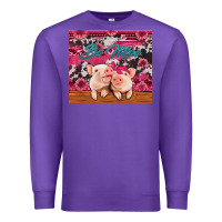 Purple be mine valentine's day pigs Premium Sweatshirt - Jasminsmagicworld