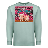 Seafoam be mine valentine's day pigs Premium Sweatshirt - Jasminsmagicworld