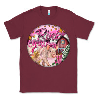 Burgundy pink christmas pig Classic Tee - FaDigitalArtStudio