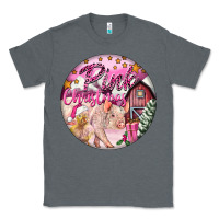 Charcoal Heather pink christmas pig Classic Tee - FaDigitalArtStudio