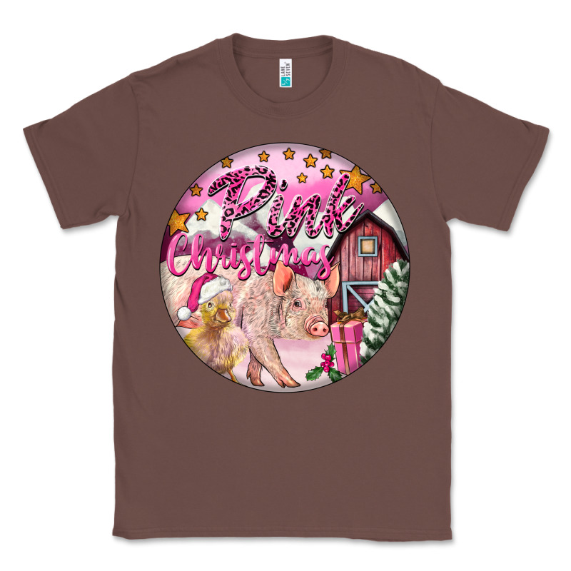 Pink Christmas Pig Classic Tee by FaDigitalArtStudio | Teevron
