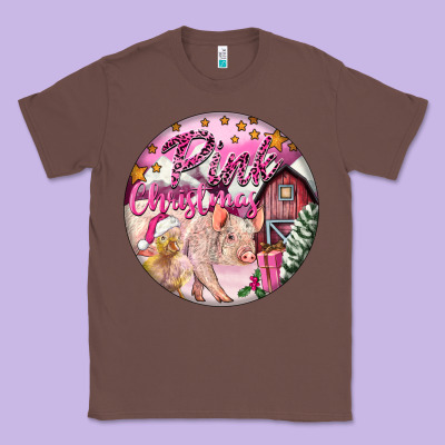 Pink Christmas Pig Classic Tee Designed By Fadigitalartstudio