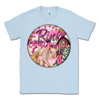 Dusty Blue pink christmas pig Classic Tee - FaDigitalArtStudio