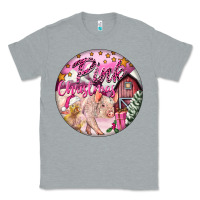 Heather Grey pink christmas pig Classic Tee - FaDigitalArtStudio