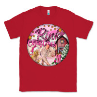 Red pink christmas pig Classic Tee - FaDigitalArtStudio