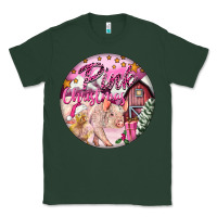 Sports Green pink christmas pig Classic Tee - FaDigitalArtStudio