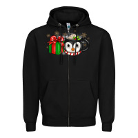 Black Christmas penguin coffee Zipper Hoodie - JahusDesignShop
