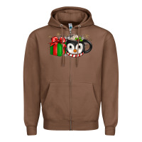 Chestnut Christmas penguin coffee Zipper Hoodie - JahusDesignShop