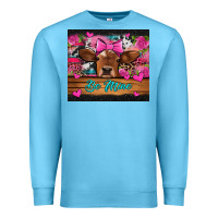 Ocean Blue be mine valentine's day cow Premium Sweatshirt - Jasminsmagicworld