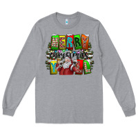 Heather Grey merry christmas yall Long Sleeve Tee - CowhideDigitalArt