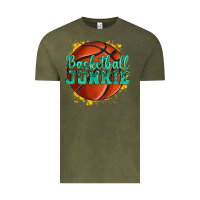 Vintage Olive basketball junkie Vintage Tee - texasbilliewilder