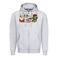 Heather Grey Christmas coffee Zipper Hoodie - JahusDesignShop