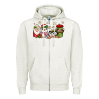 Oatmeal Heather Christmas coffee Zipper Hoodie - JahusDesignShop