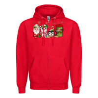 Red Christmas coffee Zipper Hoodie - JahusDesignShop