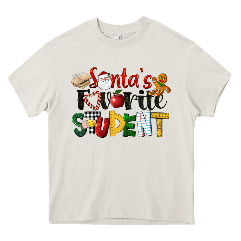 Santa's Favorite Student Christmas Heavy Core Tee by LillyAllenDesigns | Teevron