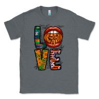 Charcoal Heather Love Halloween Lips Classic Tee - CowhideDigitalArt