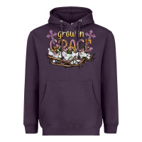 Plum grow in grace Heavyweight Hoodie - NancyCooperArtShop