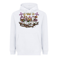 White grow in grace Heavyweight Hoodie - NancyCooperArtShop