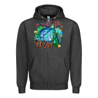 Charcoal Heather go with the flow Zipper Hoodie - AdoDesignShop