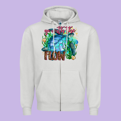 Go With The Flow Zipper Hoodie Designed By Adodesignshop
