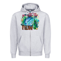 Heather Grey go with the flow Zipper Hoodie - AdoDesignShop