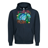 Navy go with the flow Zipper Hoodie - AdoDesignShop