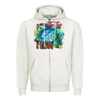 Oatmeal Heather go with the flow Zipper Hoodie - AdoDesignShop