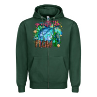 Sports Green go with the flow Zipper Hoodie - AdoDesignShop
