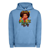 Pigment Pebble Blue i am black history juneteenth Urban Hoodie - LillyAllenDesigns