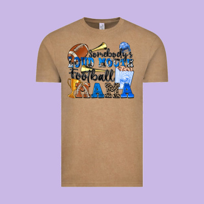 Somebody's Loud Mouth Football Mama Vintage Tee Designed By Zillion Design Studio