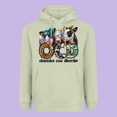 Ocd Obsessive Cow Disorder Heavyweight Hoodie Designed By Jasminsmagicworld