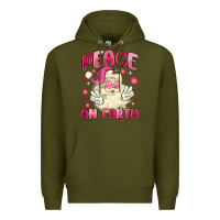 Army Green peace on earth Premium Hoodie - MaliasSmallBusiness
