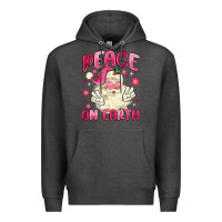 Charcoal Heather peace on earth Premium Hoodie - MaliasSmallBusiness