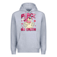 Heather Grey peace on earth Premium Hoodie - MaliasSmallBusiness