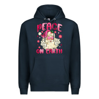 Navy peace on earth Premium Hoodie - MaliasSmallBusiness