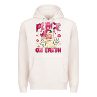 Pale Pink peace on earth Premium Hoodie - MaliasSmallBusiness
