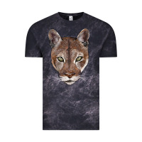 Cloud Black florida panther  face Vintage Tee - BarkalooDesign