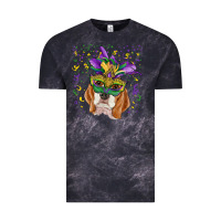 Cloud Black mardi gras  mask beagle Vintage Tee - RanaPortraitStore