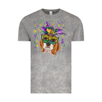 Cloud Rock mardi gras  mask beagle Vintage Tee - RanaPortraitStore