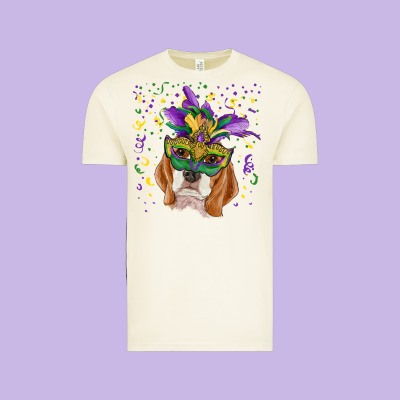 Vintage Tee mardi gras  mask beagle