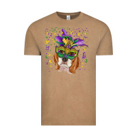 Vintage Coffee mardi gras  mask beagle Vintage Tee - RanaPortraitStore