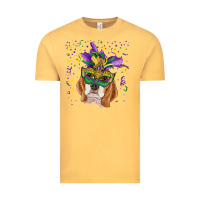 Vintage Mustard mardi gras  mask beagle Vintage Tee - RanaPortraitStore