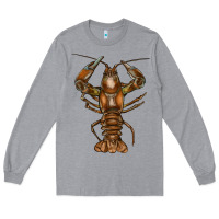 Heather Grey crawfish Long Sleeve Tee - FaDigitalArtStudio