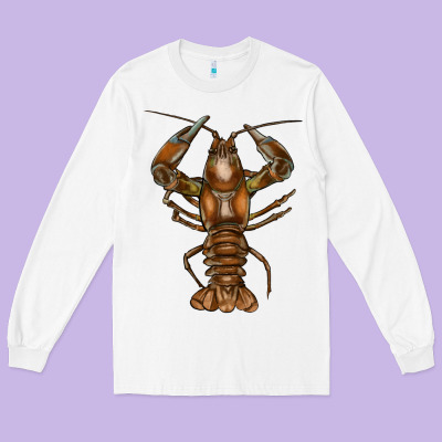 Crawfish Long Sleeve Tee Designed By Fadigitalartstudio