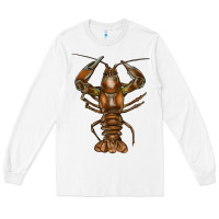 White crawfish Long Sleeve Tee - FaDigitalArtStudio