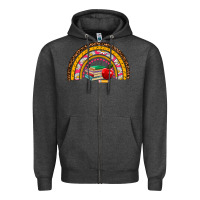 Charcoal Heather back to school rainbow Zipper Hoodie - AdoDesignShop
