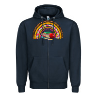 Navy back to school rainbow Zipper Hoodie - AdoDesignShop