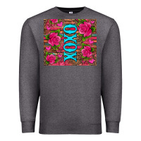 Charcoal Heather xoxo valentine's day pink roses and hearts Premium Sweatshirt - Jasminsmagicworld